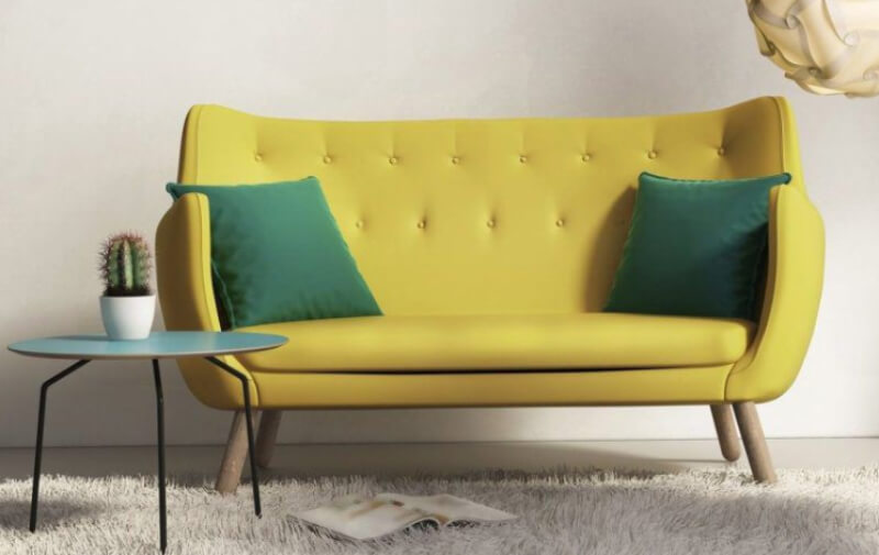 Sofa văng màu vàng rực rỡ