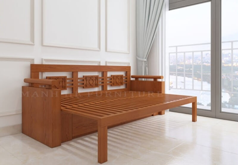 Ghế kéo thành giường bằng gỗ chính là sự kết hợp của một chiếc ghế sofa với giường ngủ.