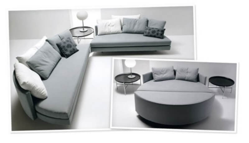 Mẫu sofa giường hình tròn độc đáo với kích thước nhỏ gọn